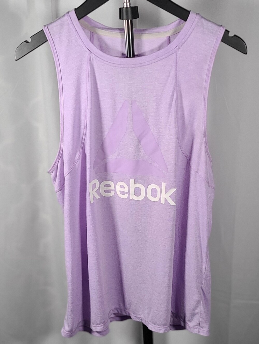 Reebok Lavender Logo Muscle Tank Top